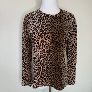 Vittadini Sport Leopard Top Velour Sz Large